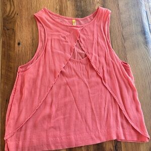 Free People Pink Cut Out Sleeveless Tank Top